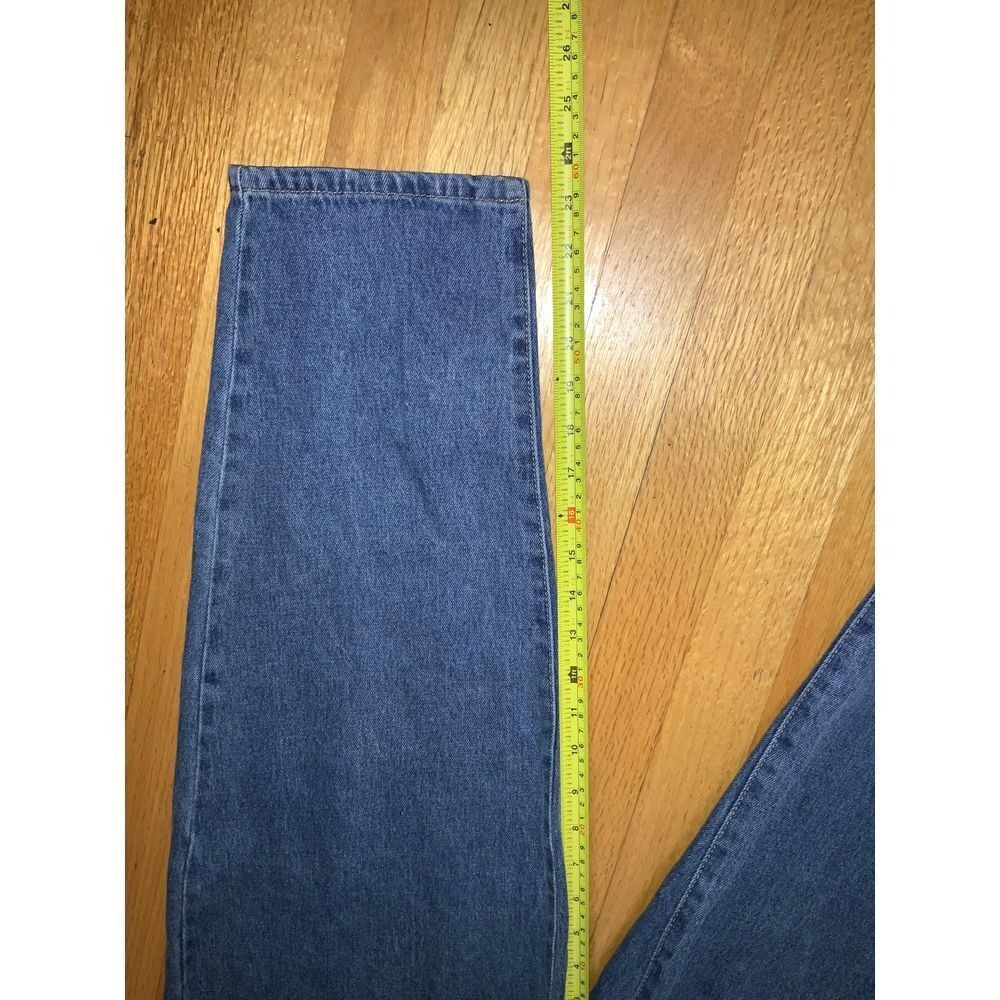 1990's VNTG Revival High Waisted Wide Leg Jeans sz 30 Button Front Detail Denim - Picture 2 of 5